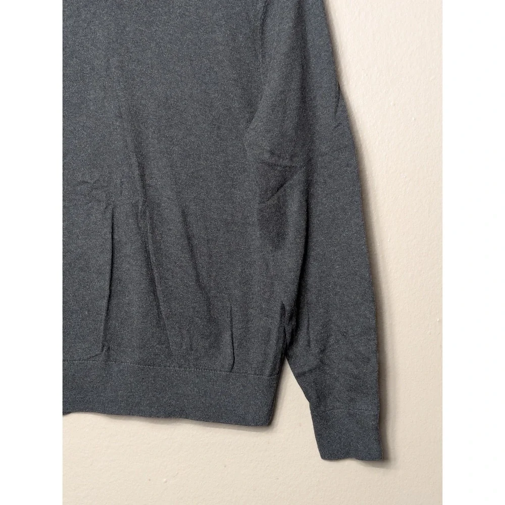 Banana Republic V-Neck Sweater Mens S Grey Luxe Yarn Cotton Silk Cashmere